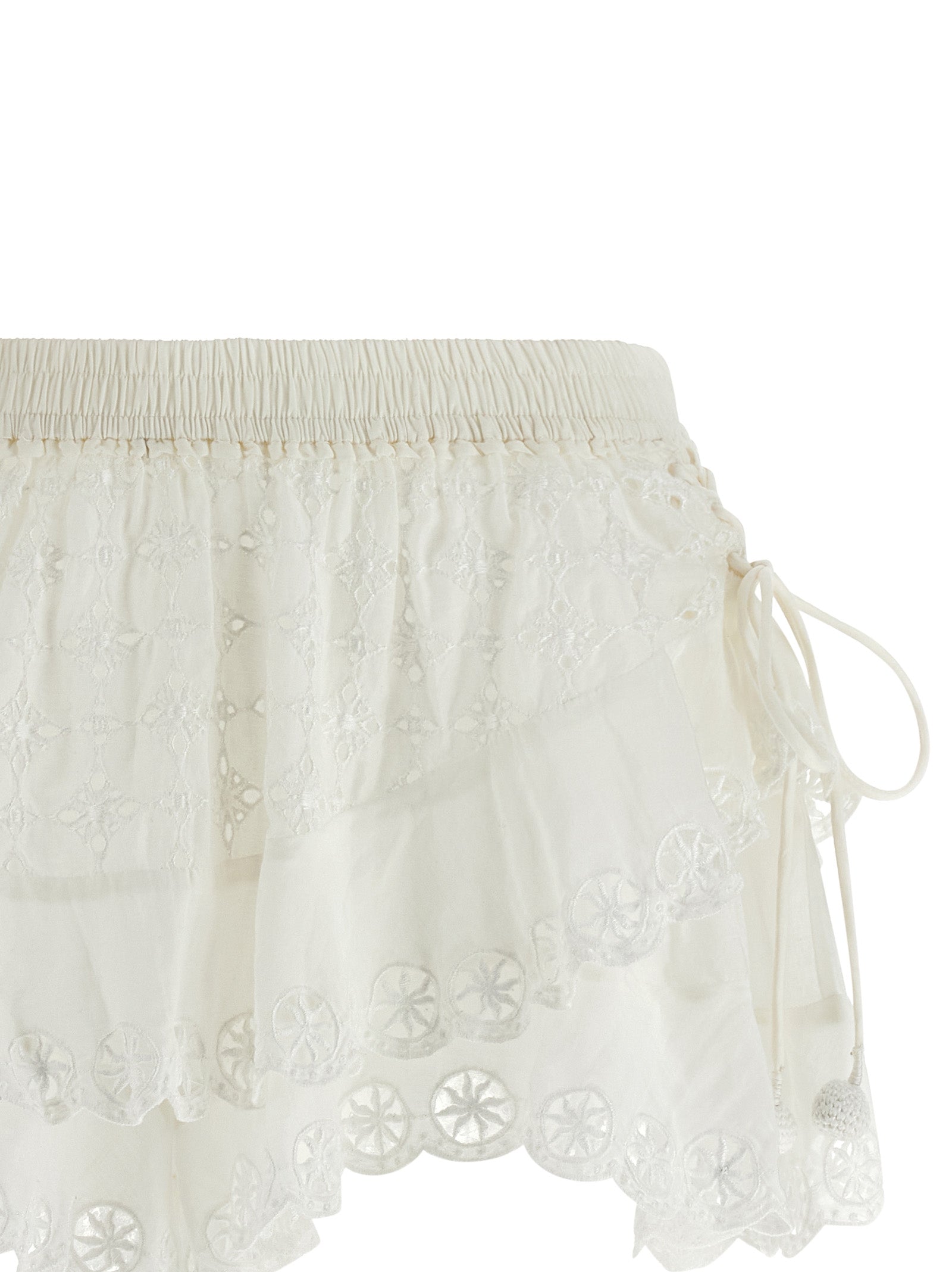 Neis Shorts White Cotton Bermuda