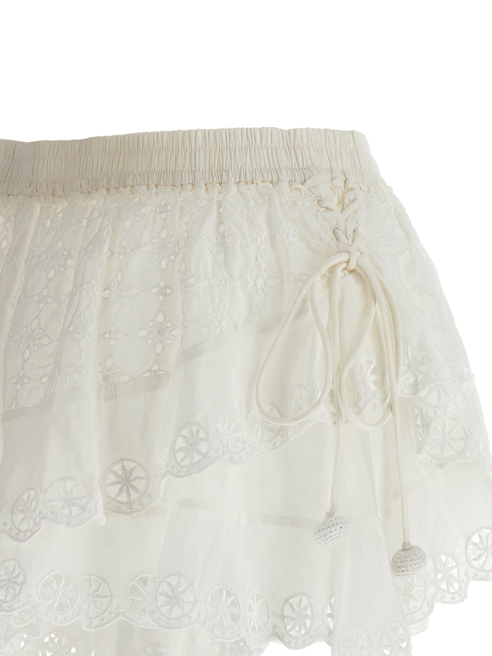 Neis Shorts White Cotton Bermuda