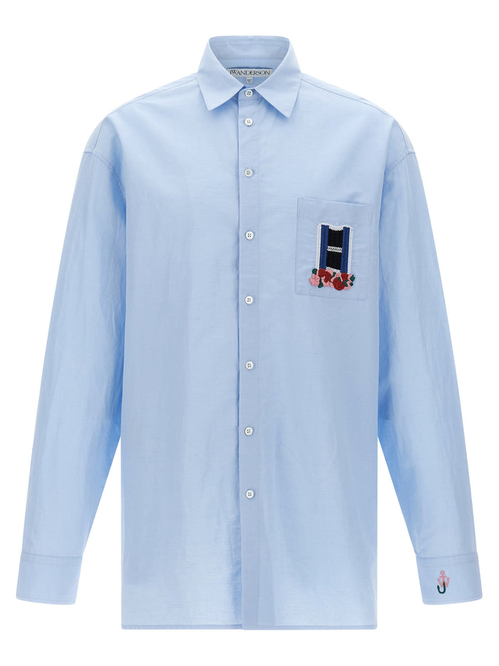Window shirt Light Blue Linen Shirt, Blouse