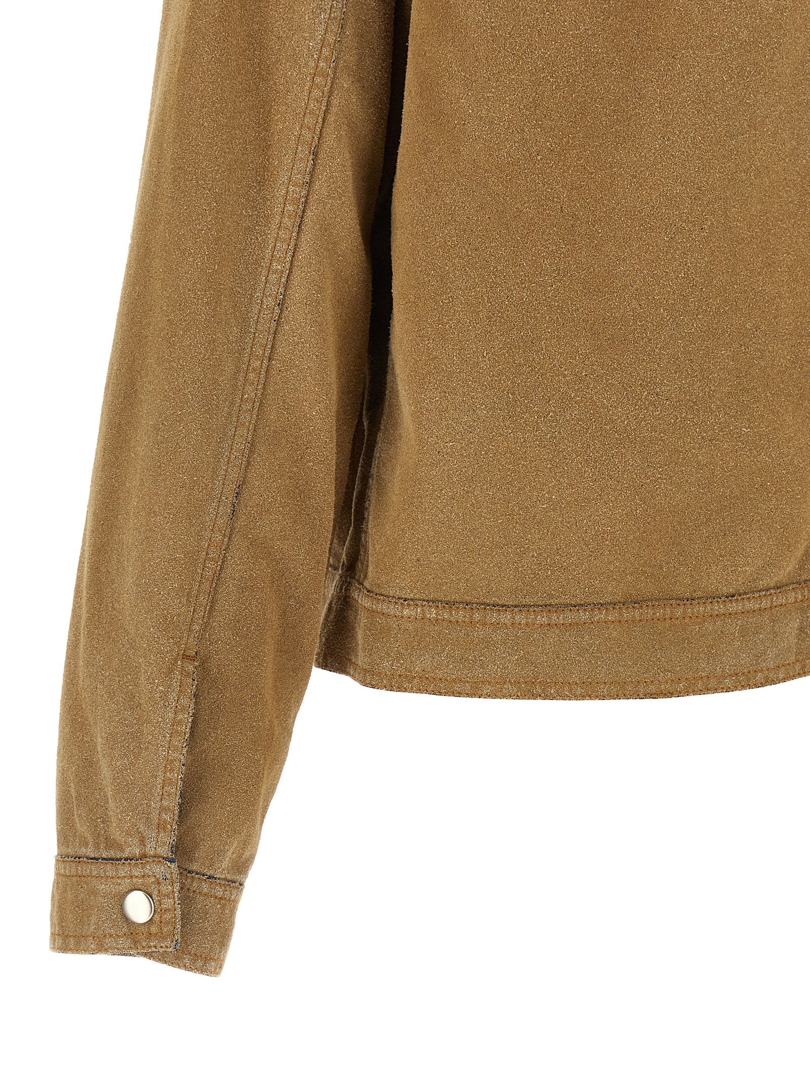 Trucker jacket Beige Cotton Down Jacket, Parka, Casual