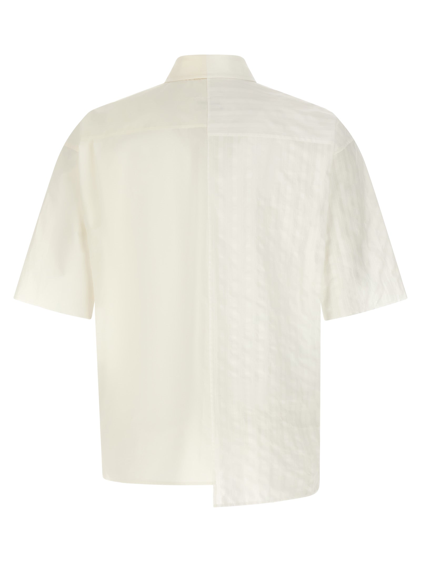 Bi-material shirt White Cotton Shirt, Blouse