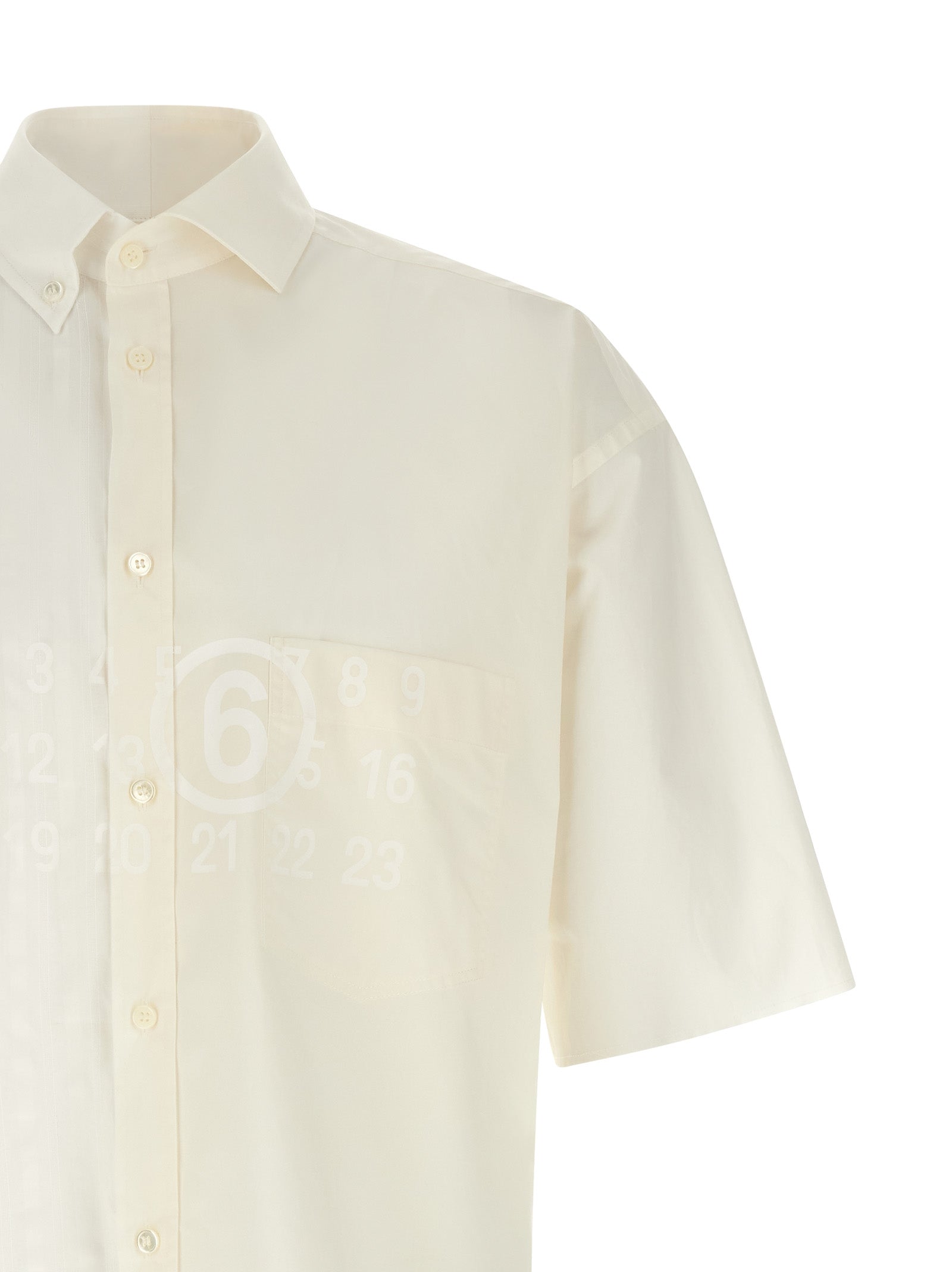 Bi-material shirt White Cotton Shirt, Blouse