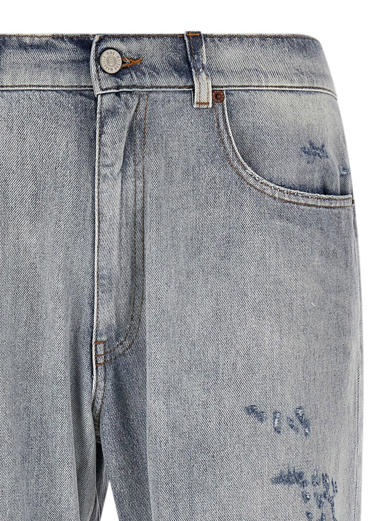 Used effect jeans Light Blue Cotton