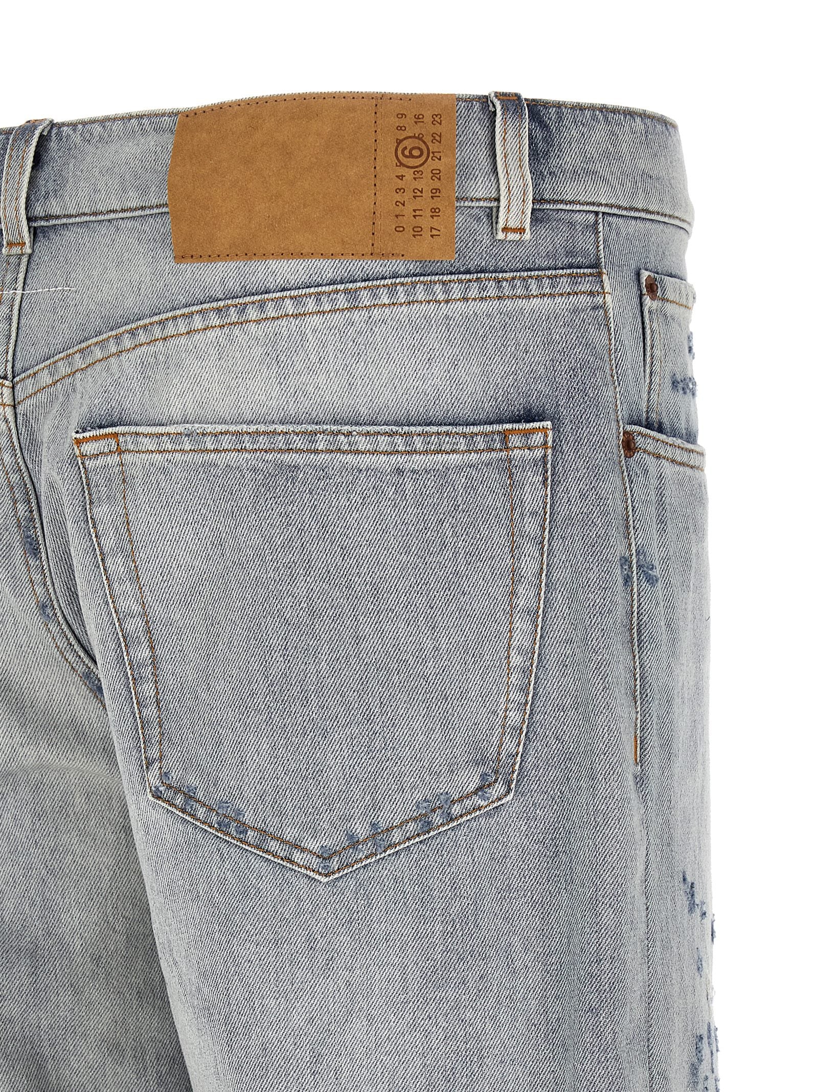 Used effect jeans Light Blue Cotton