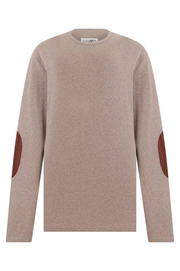 Ribbed Sweater Taupe Cotton Sweatshirts