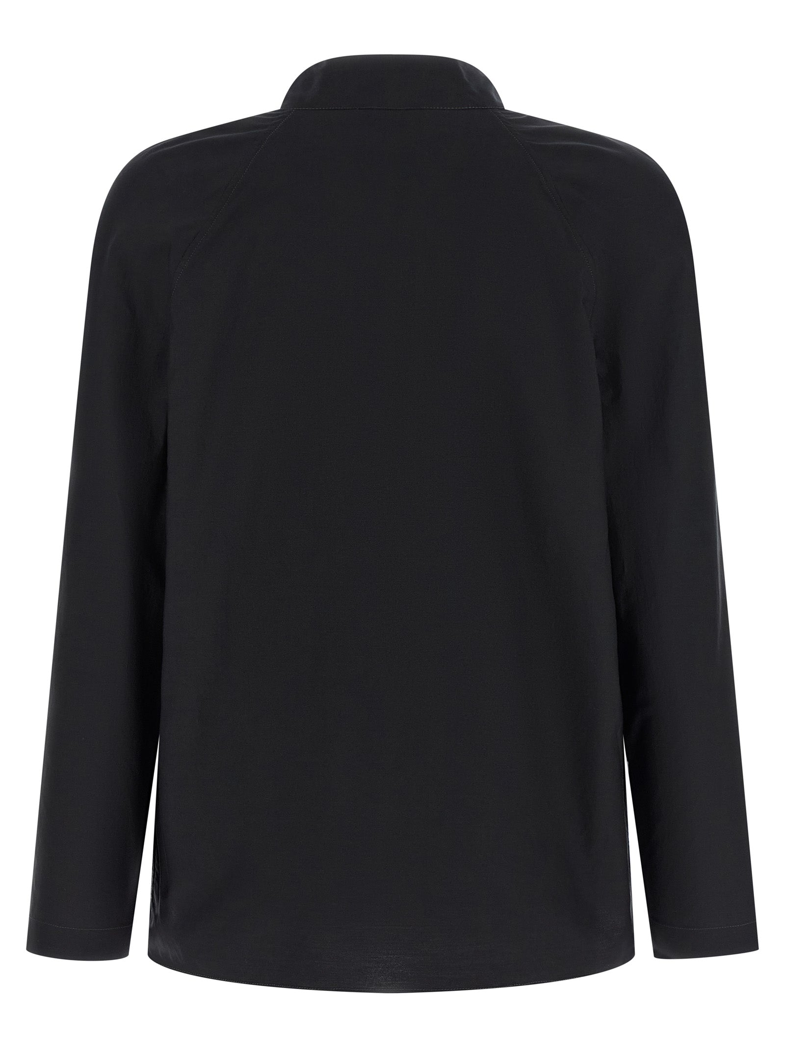 Ascot Blouse Black Cotton Shirt