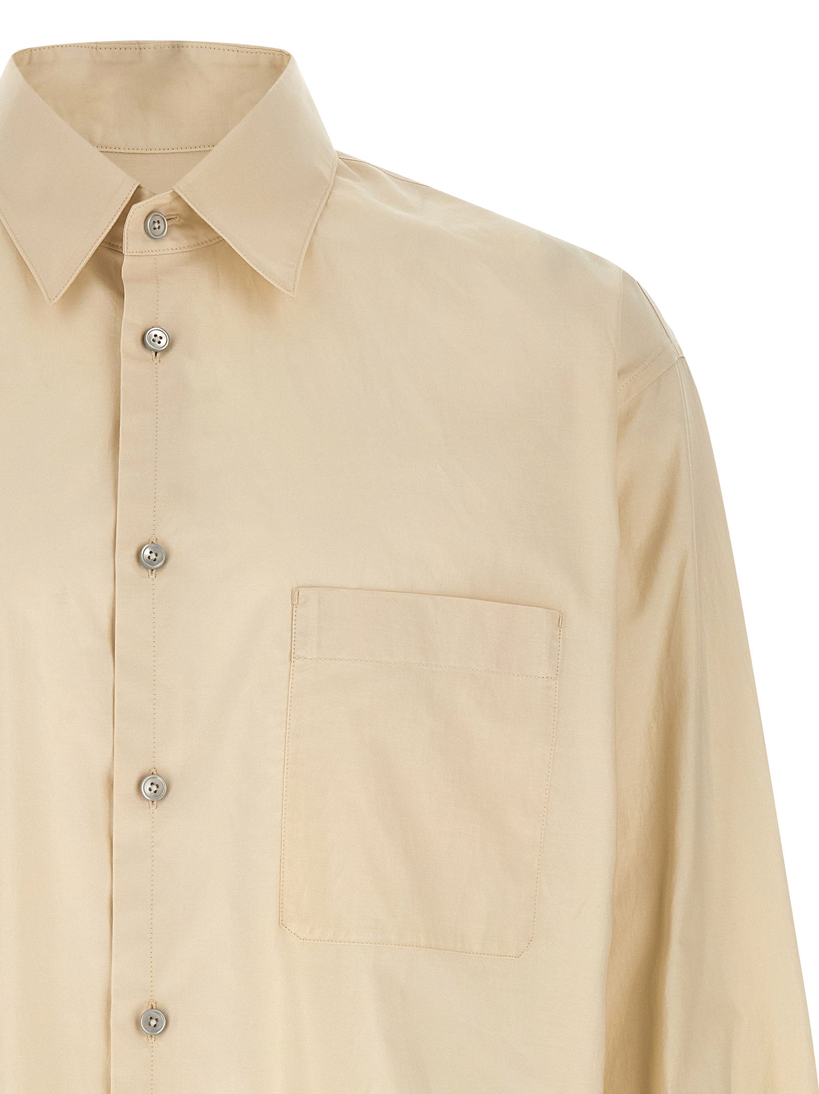 Regular Shirt Beige Cotton Shirt, Blouse