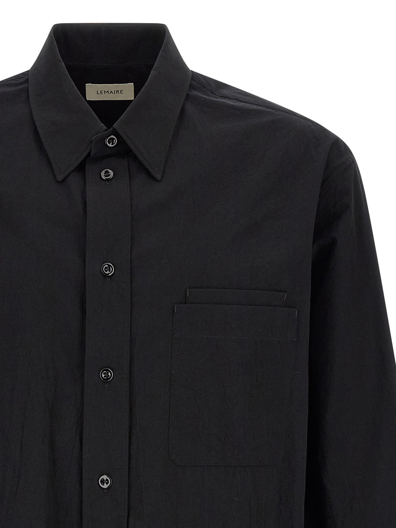 Two Pocket Shirt Black Cotton Shirt, Blouse