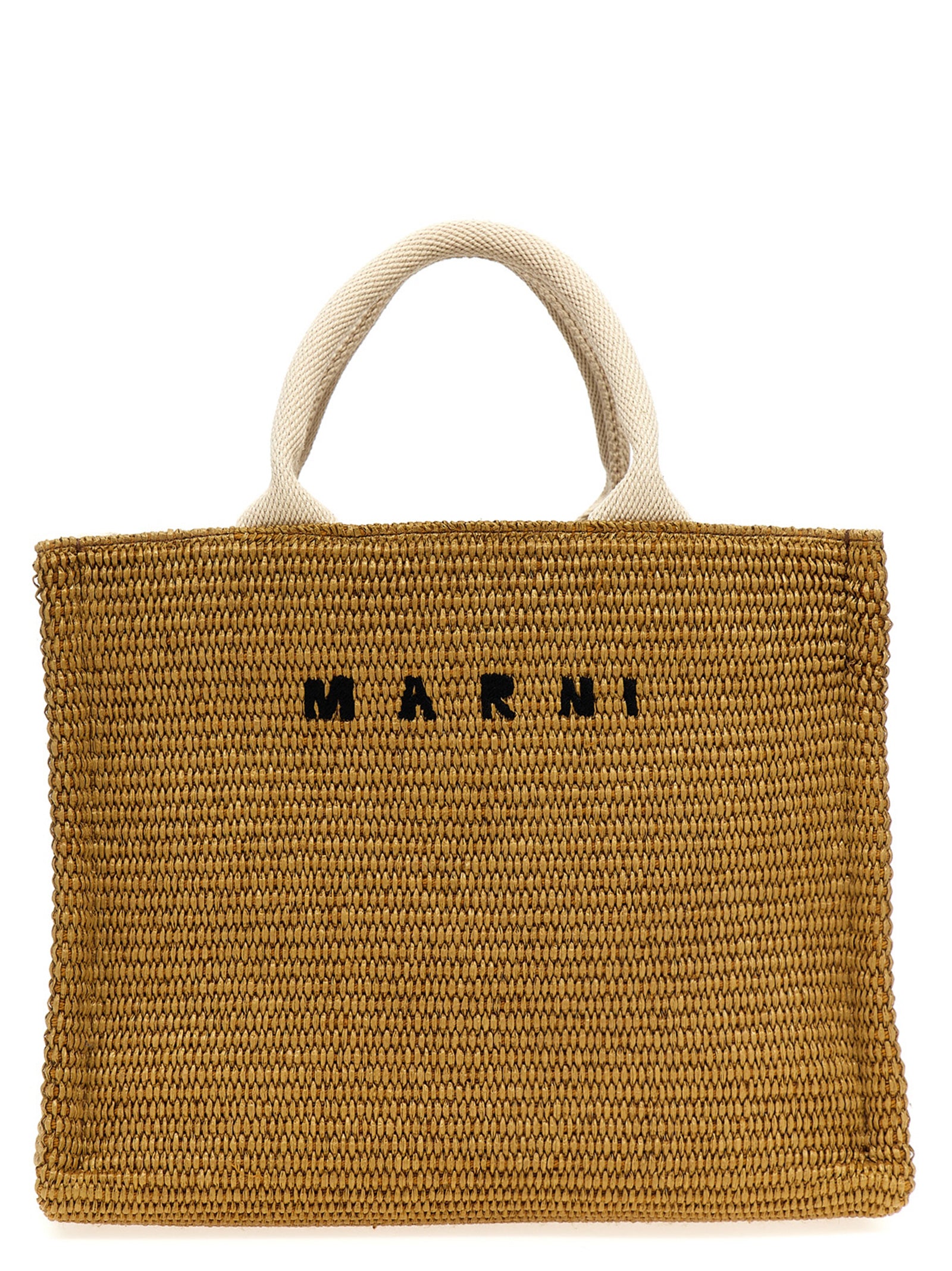 Mini Tote shopping bag Beige Cotton Polyamide