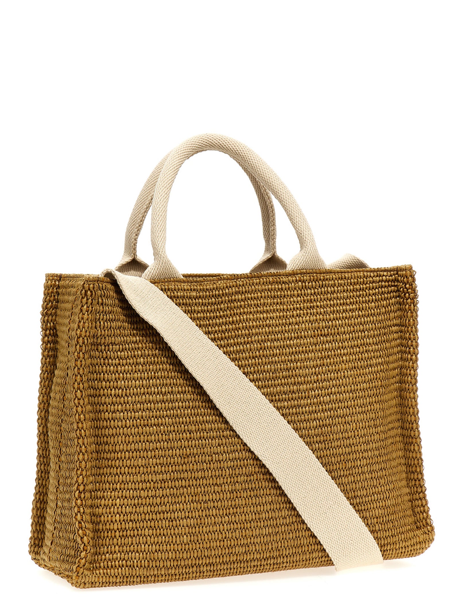 Mini Tote shopping bag Beige Cotton Polyamide