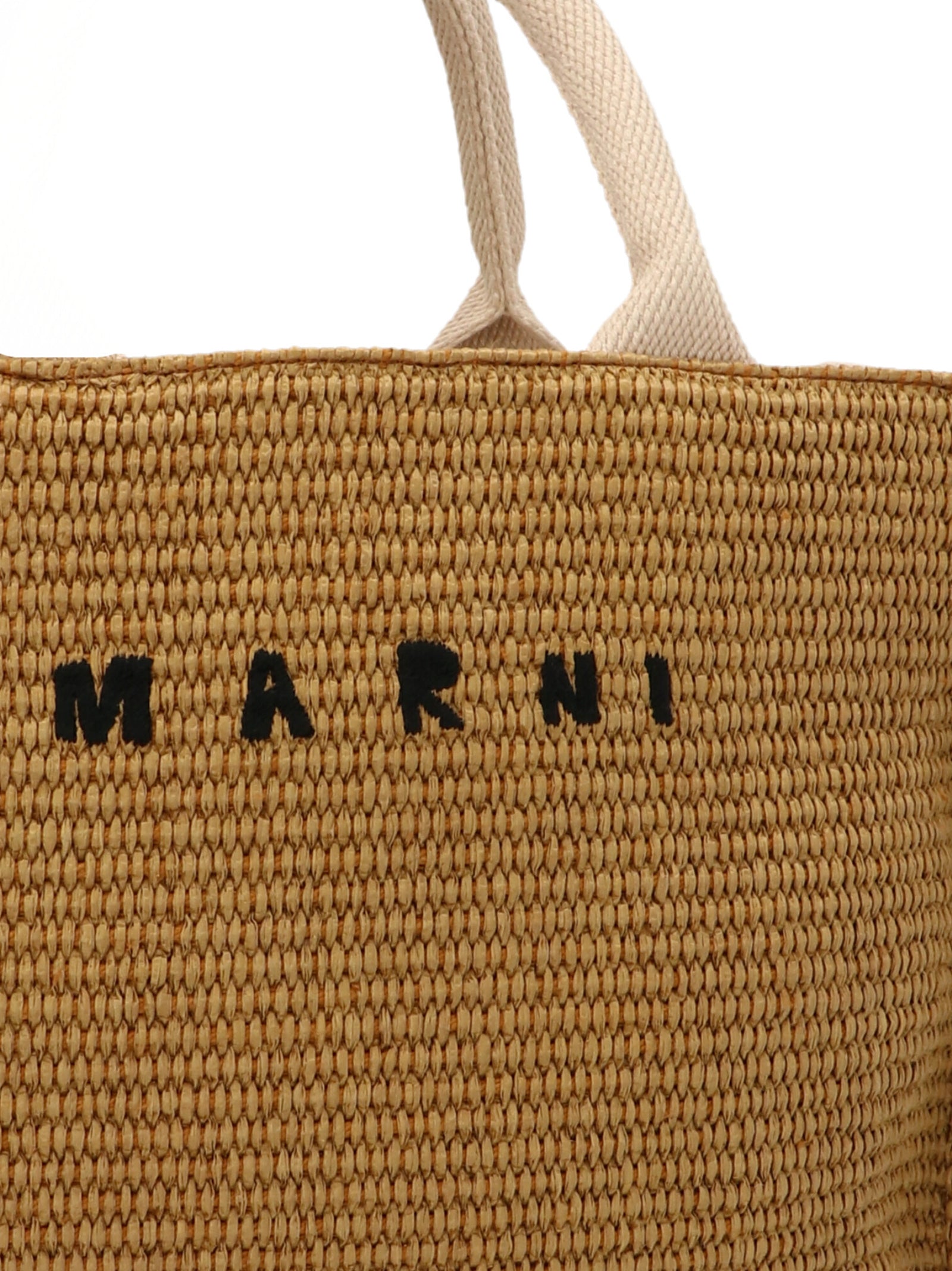 Mini Tote shopping bag Beige Cotton Polyamide