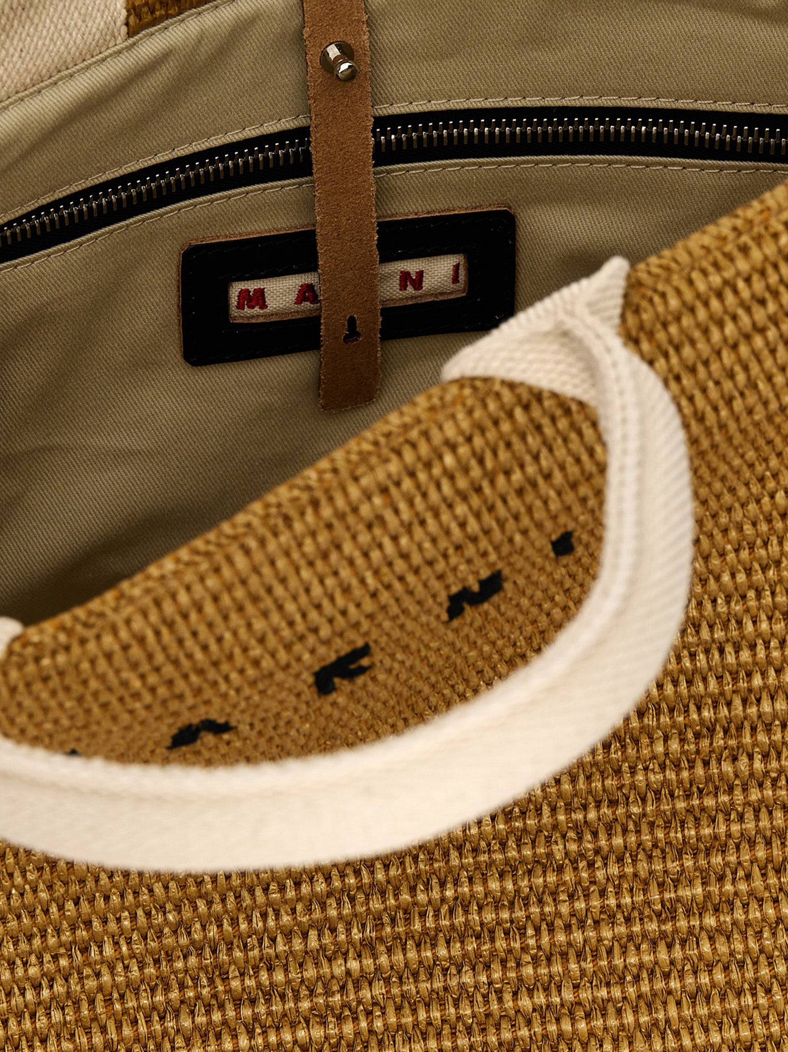 Mini Tote shopping bag Beige Cotton Polyamide