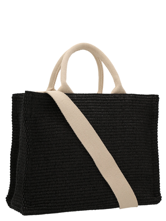 Mini Tote shopping bag Black Cotton Polyamide
