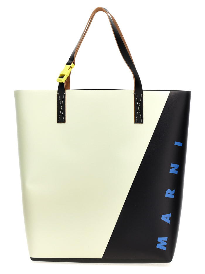 Logo shopping bag White/black Polyurethane Tote