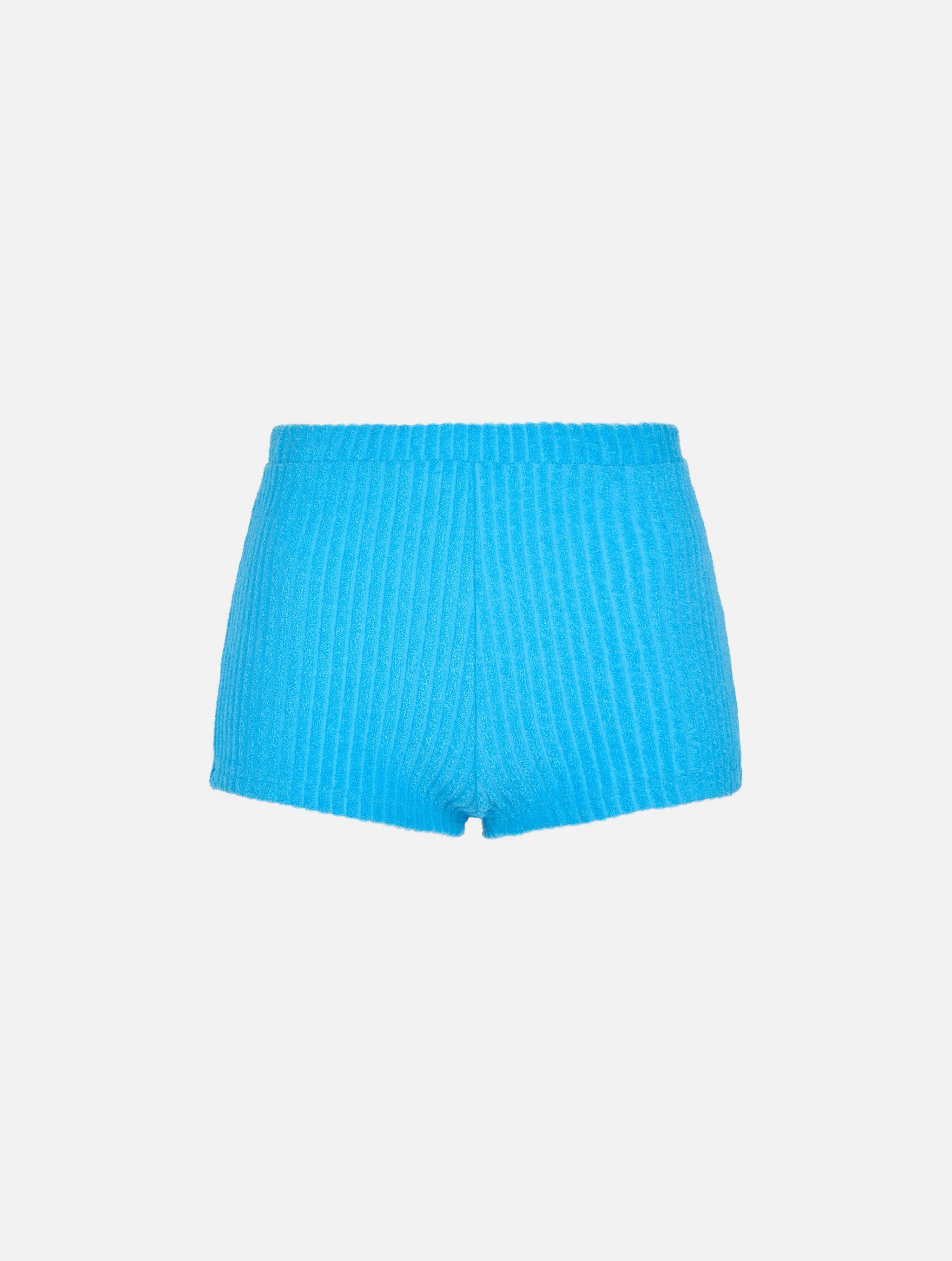 Sherlin Turquoise Striped Terry Shorts Sky Pant