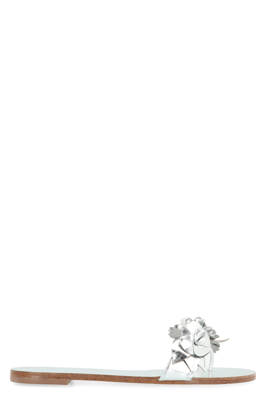 Lilico Silver Leather Slides Sandal