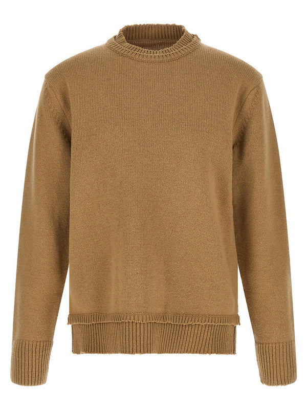 Maison Margiela Wool Crew Neck Sweater — Tan
