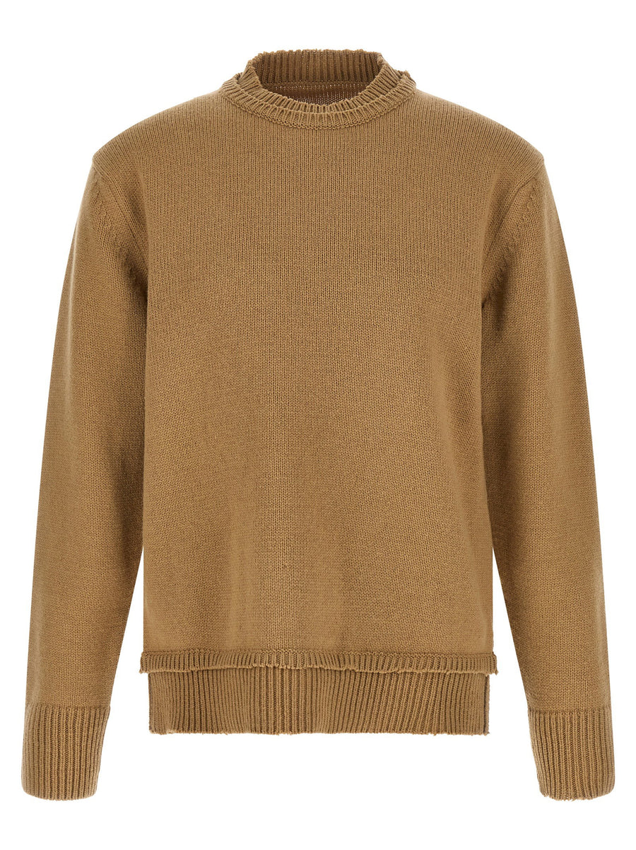 Maison Margiela Wool Crew Neck Sweater — Tan