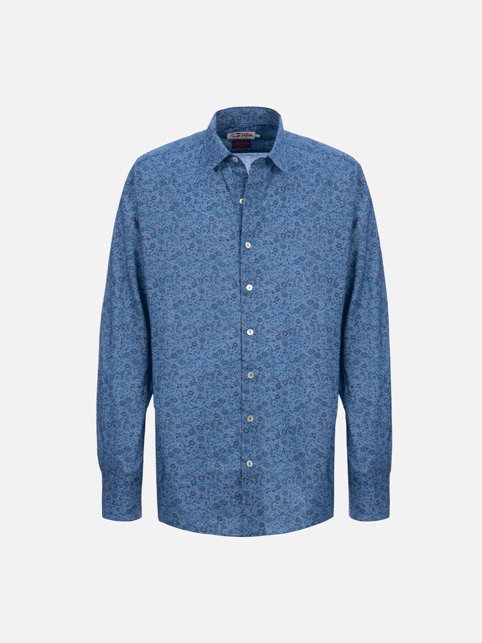 Man Emma & Georgina Muslin Cotton Shirt Sikelia | Made With Liberty Fabric Blue