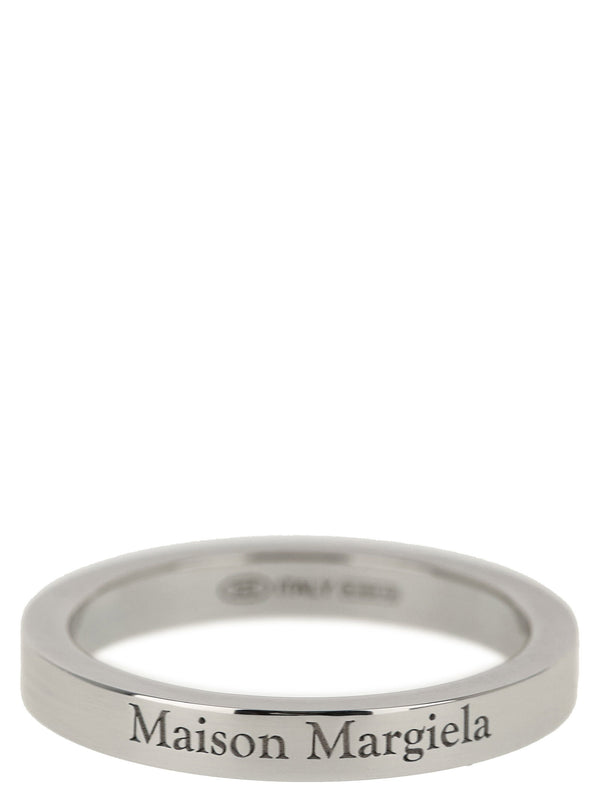 Maison Margiela Logo-Engraved Sterling Silver Ring — Silver