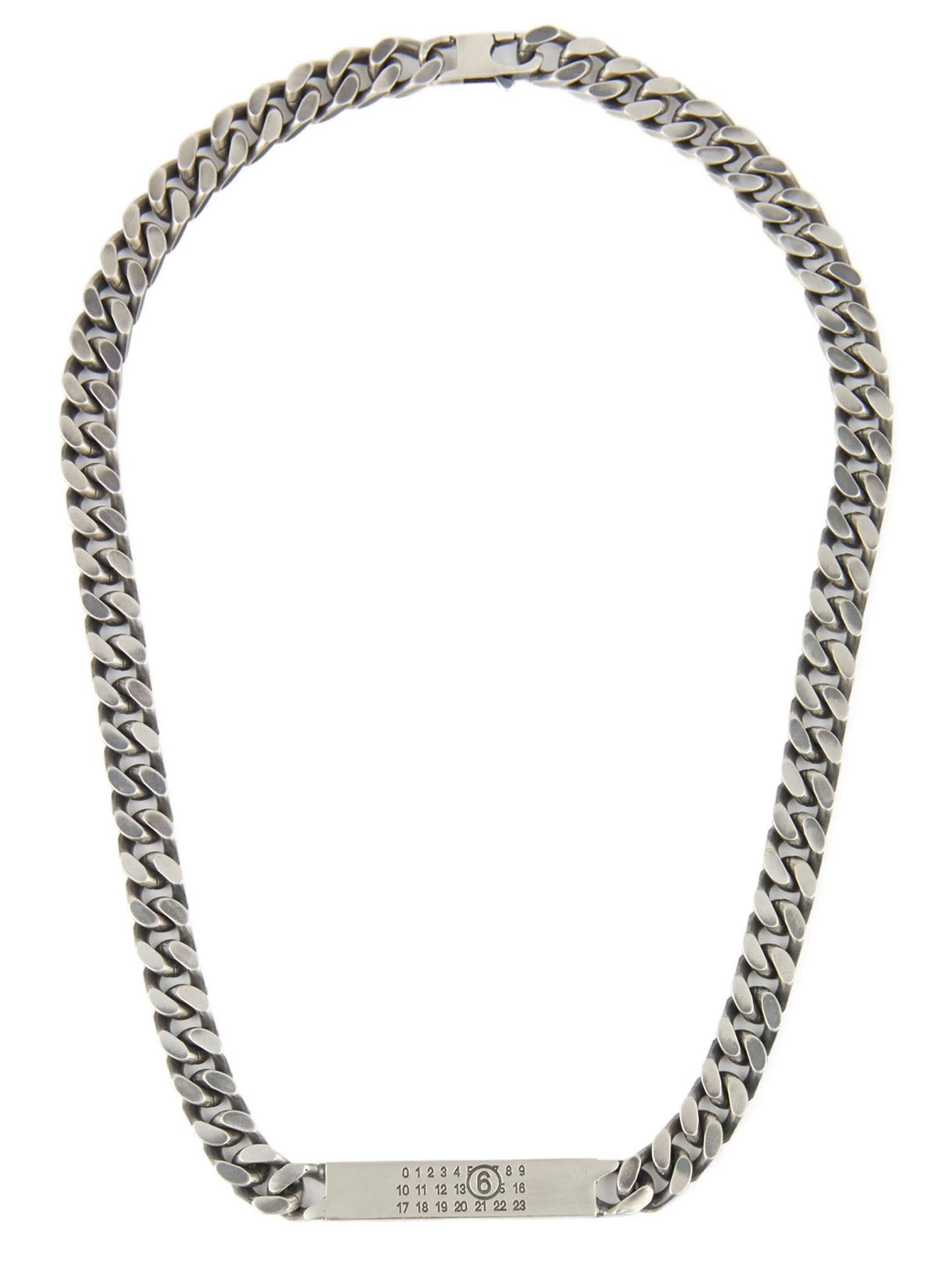 Numeric necklace Silver Brass Jewelry