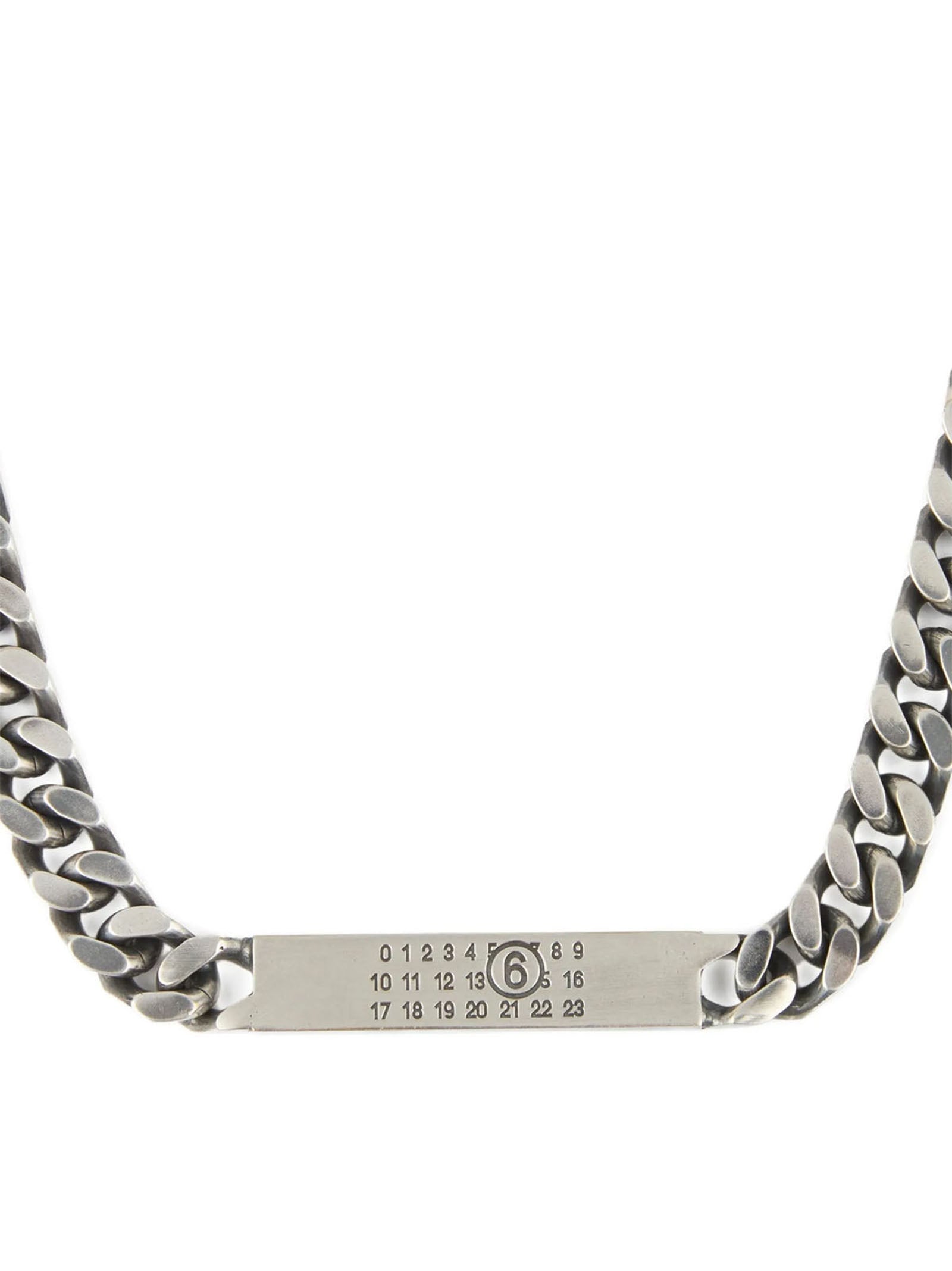 Numeric necklace Silver Brass Jewelry
