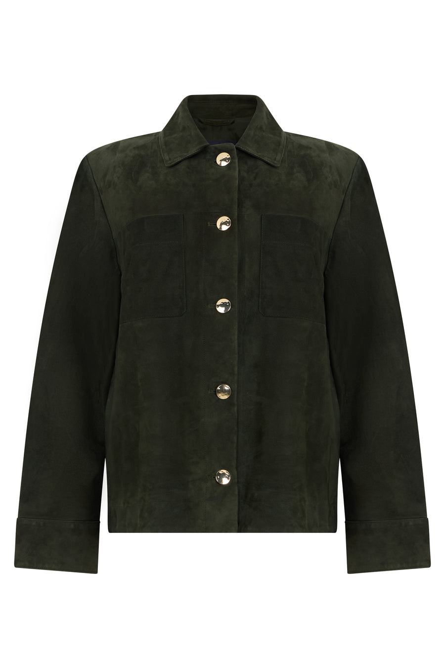 Suede Jacket Green Lambskin Leather