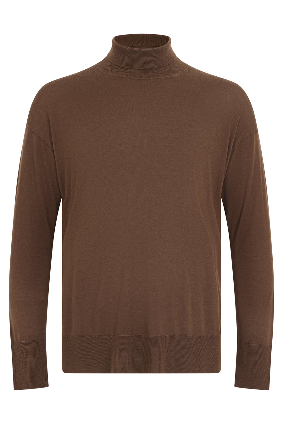 High-Collar Sweater Dark Gold Virgin Wool