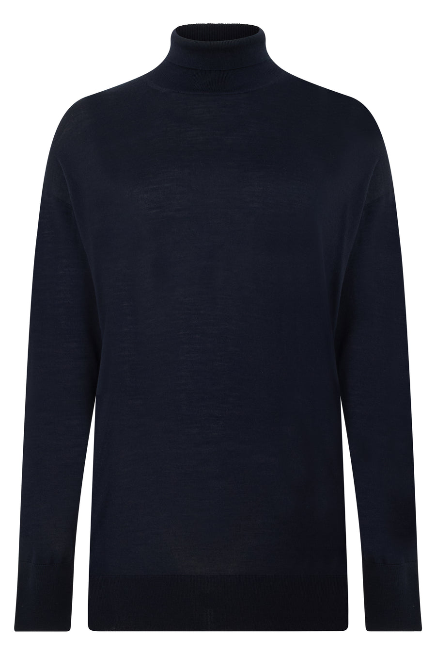 High-Neck Sweater Blue Virgin Wool