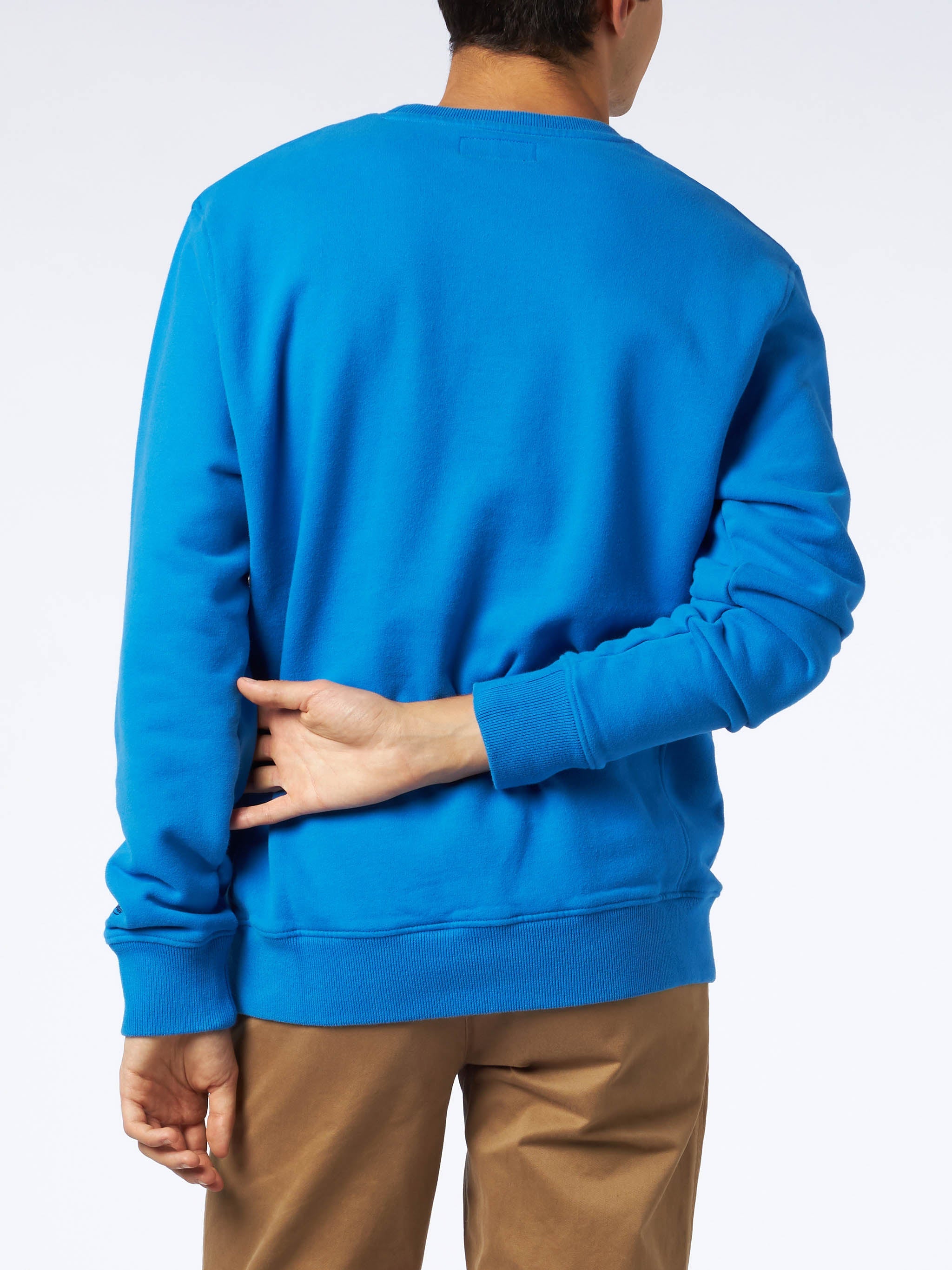 Cotton Sweatshirt With St. Barth Padel Team Print Blue