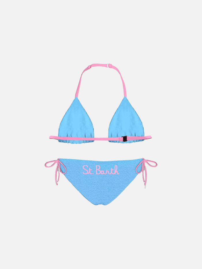Girl Light Blue Triangle Bikini