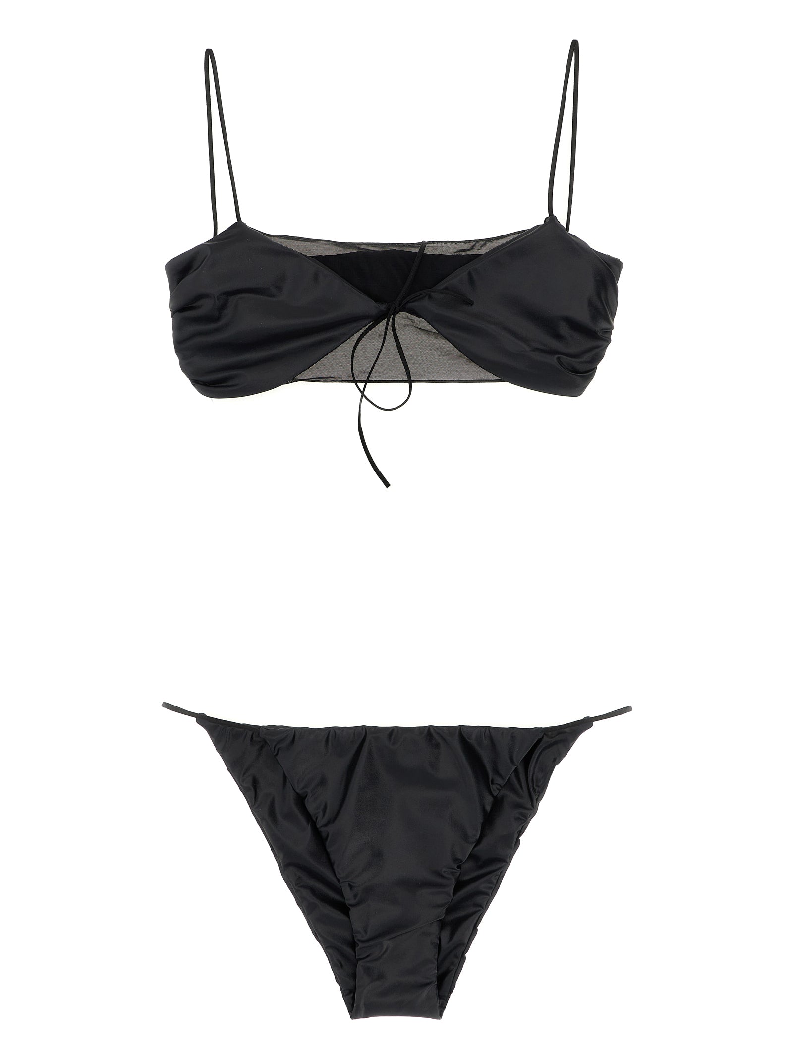 Sporty Mesh bikini Black Polyester Beachwear