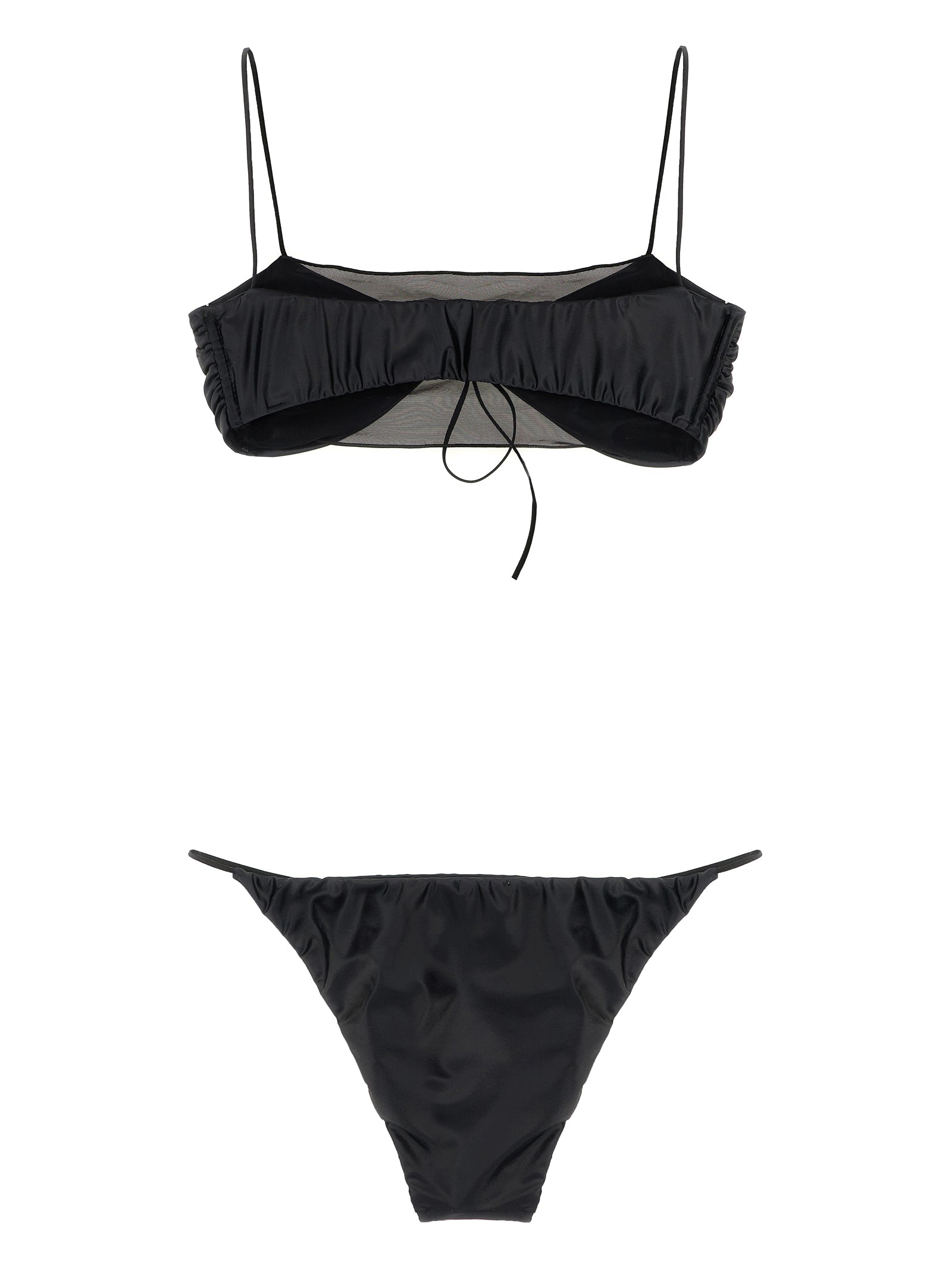 Sporty Mesh bikini Black Polyester Beachwear
