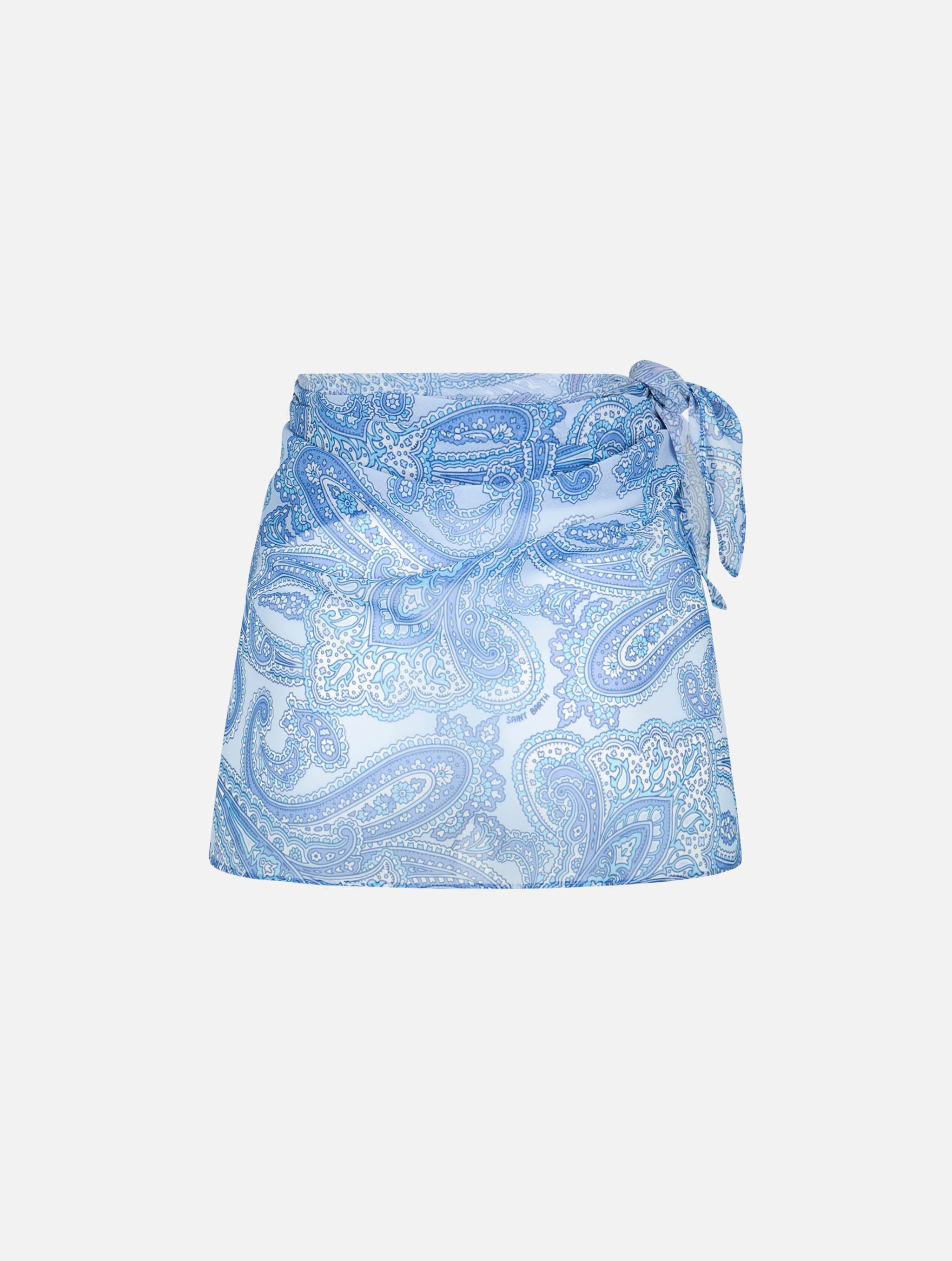 Sery Paisley Short Pareo Blue Sarong