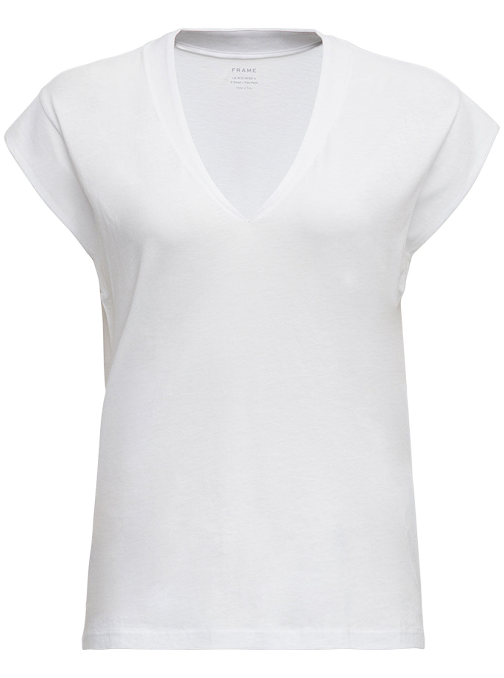 White Cotton V-Neck T-Shirt Tshirts And Polo Shirts