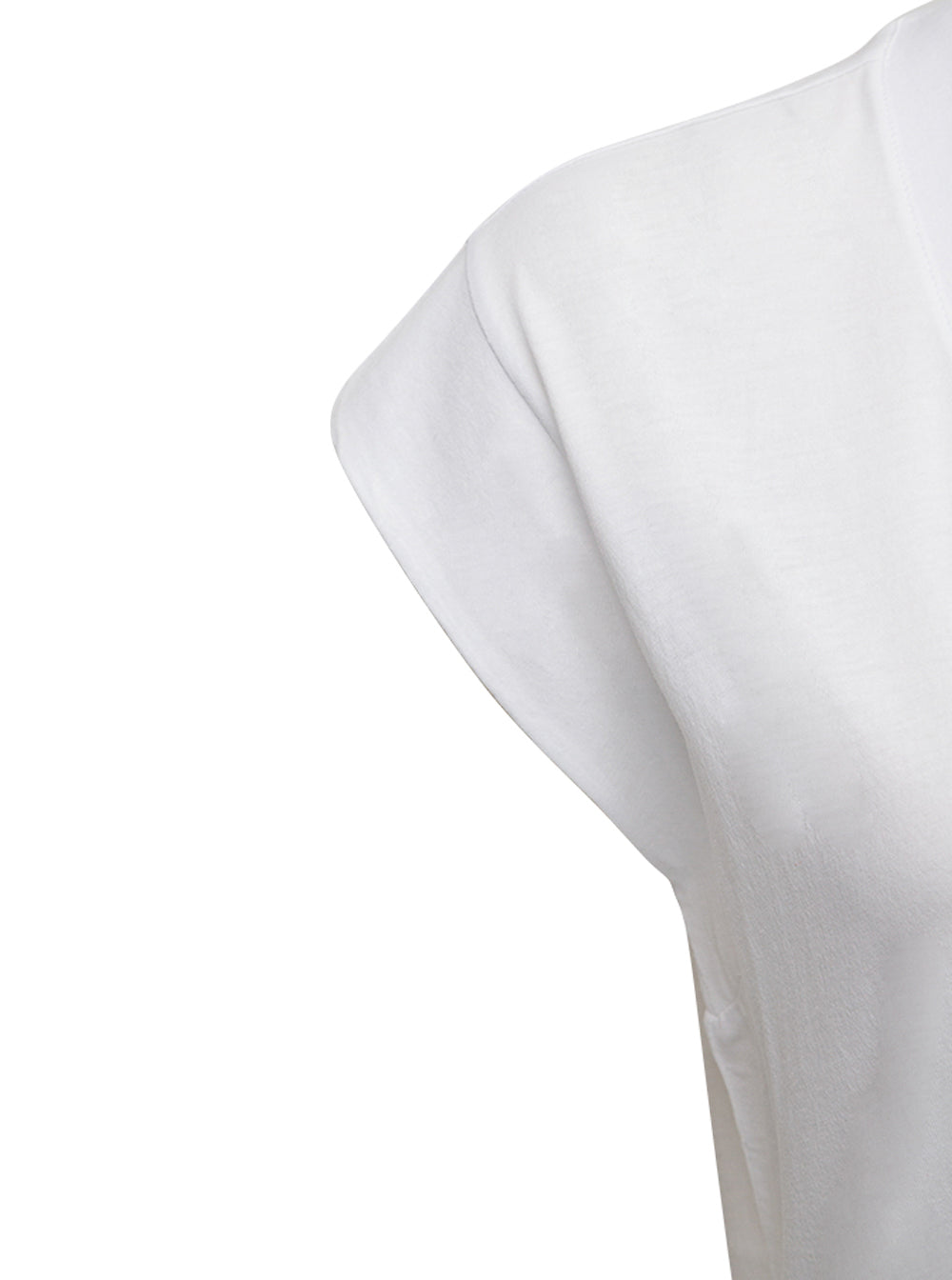 White Cotton V-Neck T-Shirt Tshirts And Polo Shirts