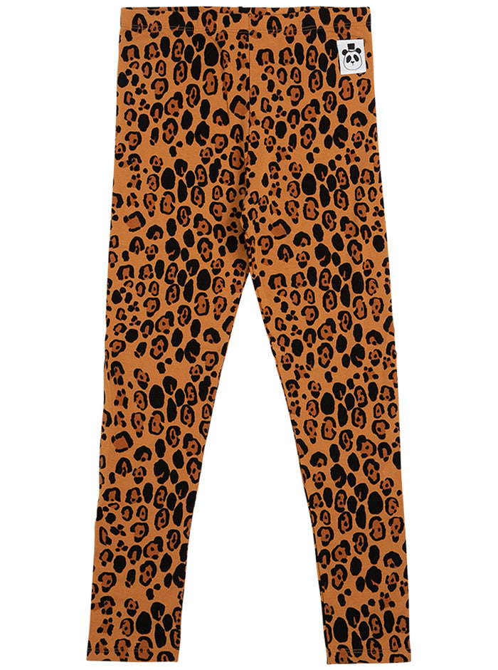 Midi Rodini Kids Girls Animalier Lyocell Blend Leggings Beige Elastane Trousers