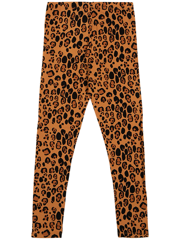 Midi Rodini Kids Girls Animalier Lyocell Blend Leggings Beige Elastane Trousers