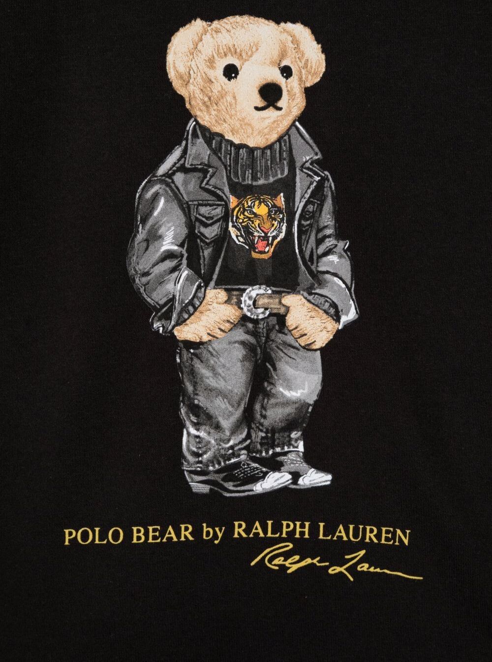 Polo Ralph Lauren Kidss Black Cotton Hoodie With Logo Print Polyester Sweatshirts