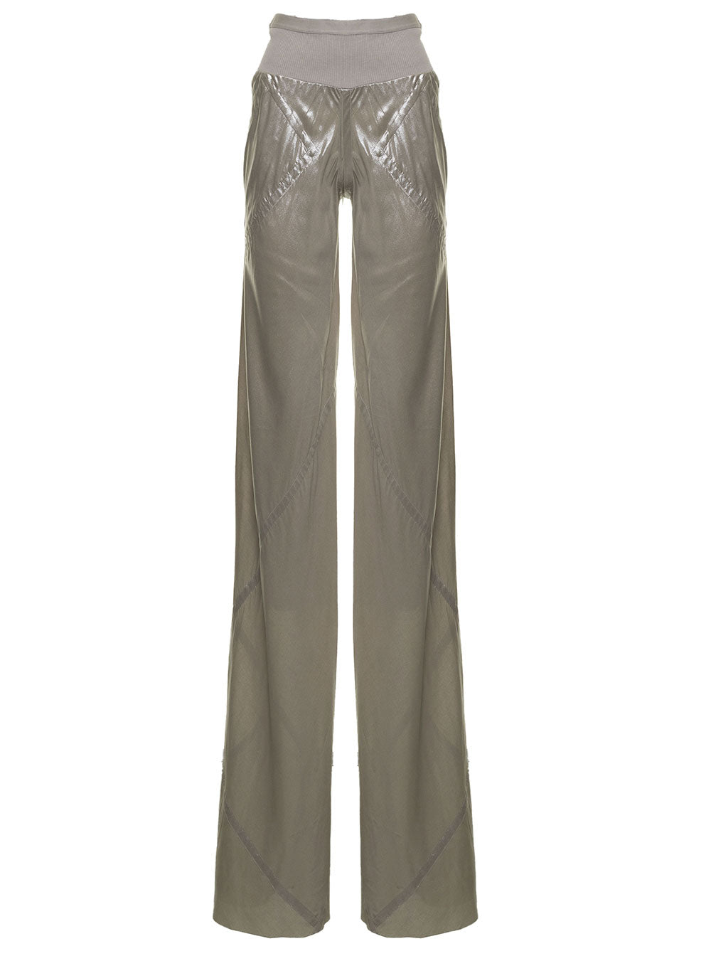 Gold Colored Viscose Palazzo Pants Metallic Trousers