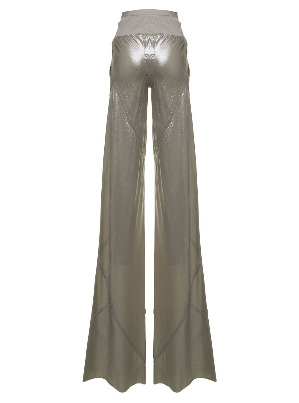 Gold Colored Viscose Palazzo Pants Metallic Trousers