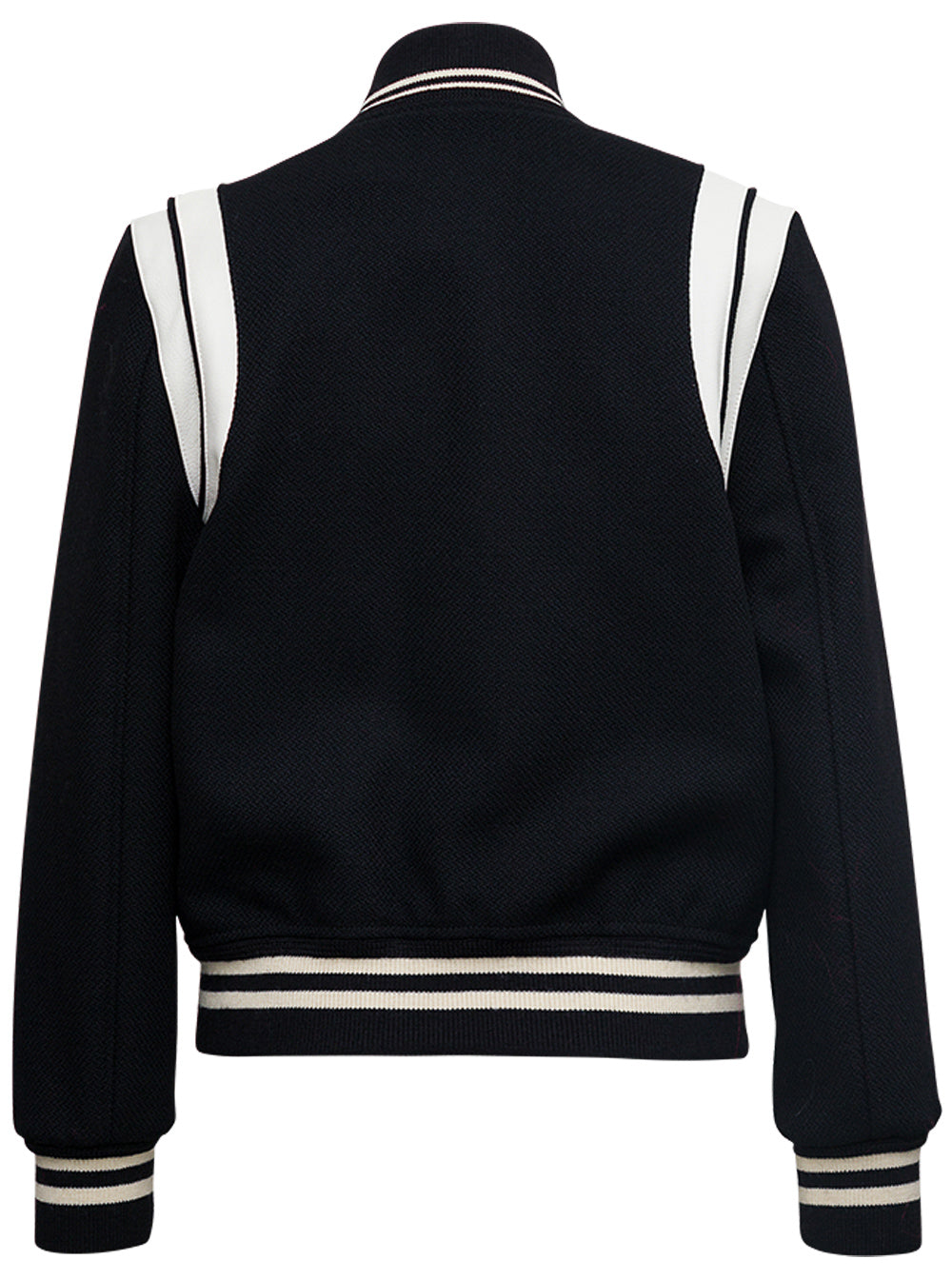 White And Black Wool Teddy Jacket Polyamide