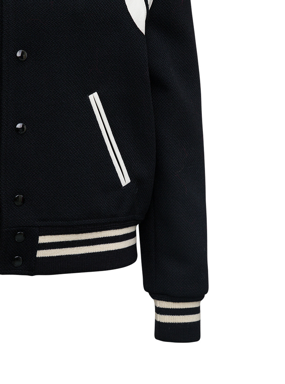 White And Black Wool Teddy Jacket Polyamide