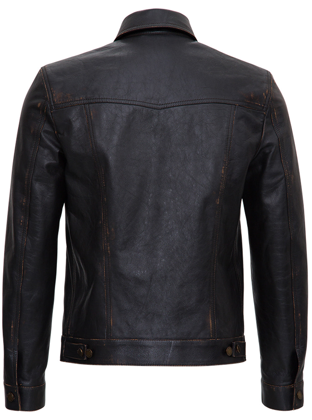 Aged Leather Jacket Brown Calf