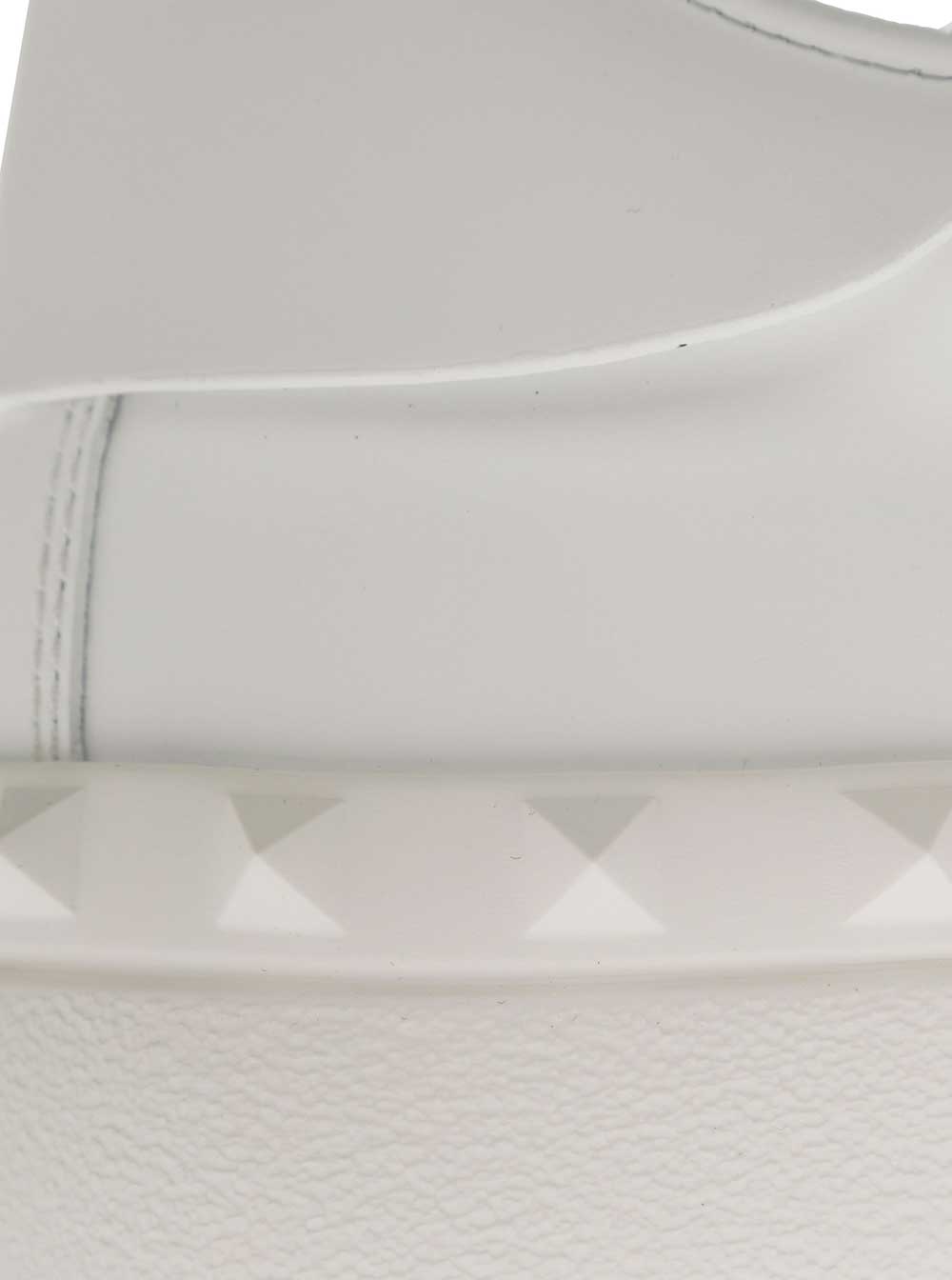 White And Black Leather Open Sneakers Calf
