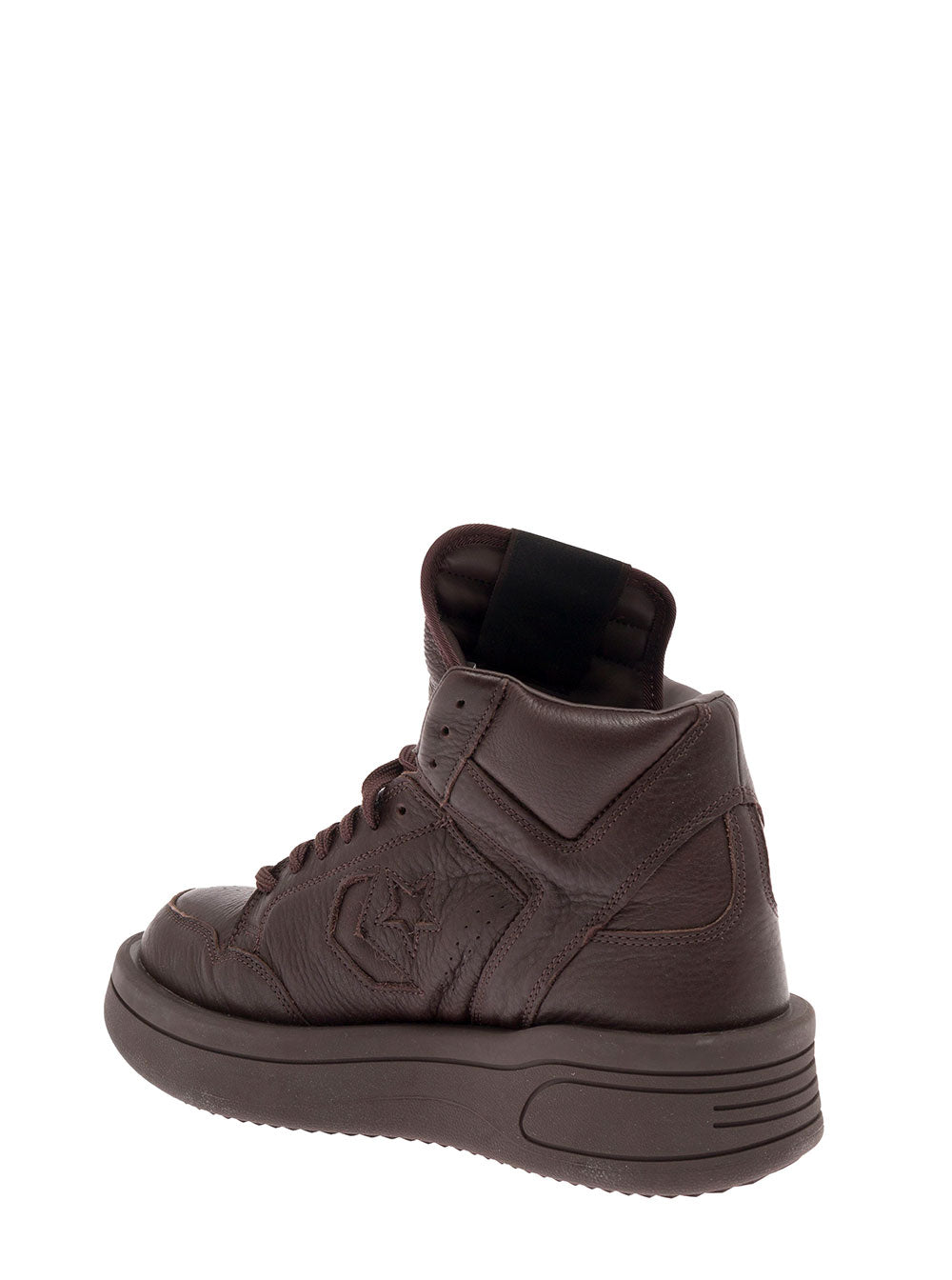 Converse X Darkshdw Mans Brown Leather High Top Turboxpn Sneakers Cow
