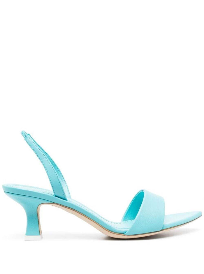 Orchid Light Blue Pointed Sandals Leather Woman Lamb Heels