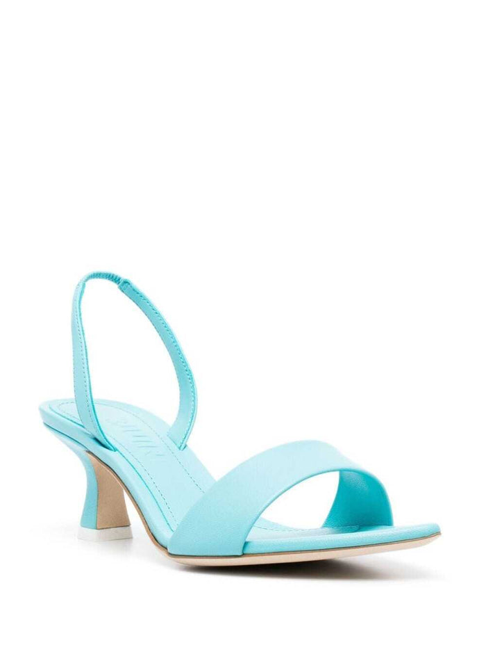 Orchid Light Blue Pointed Sandals Leather Woman Lamb Heels