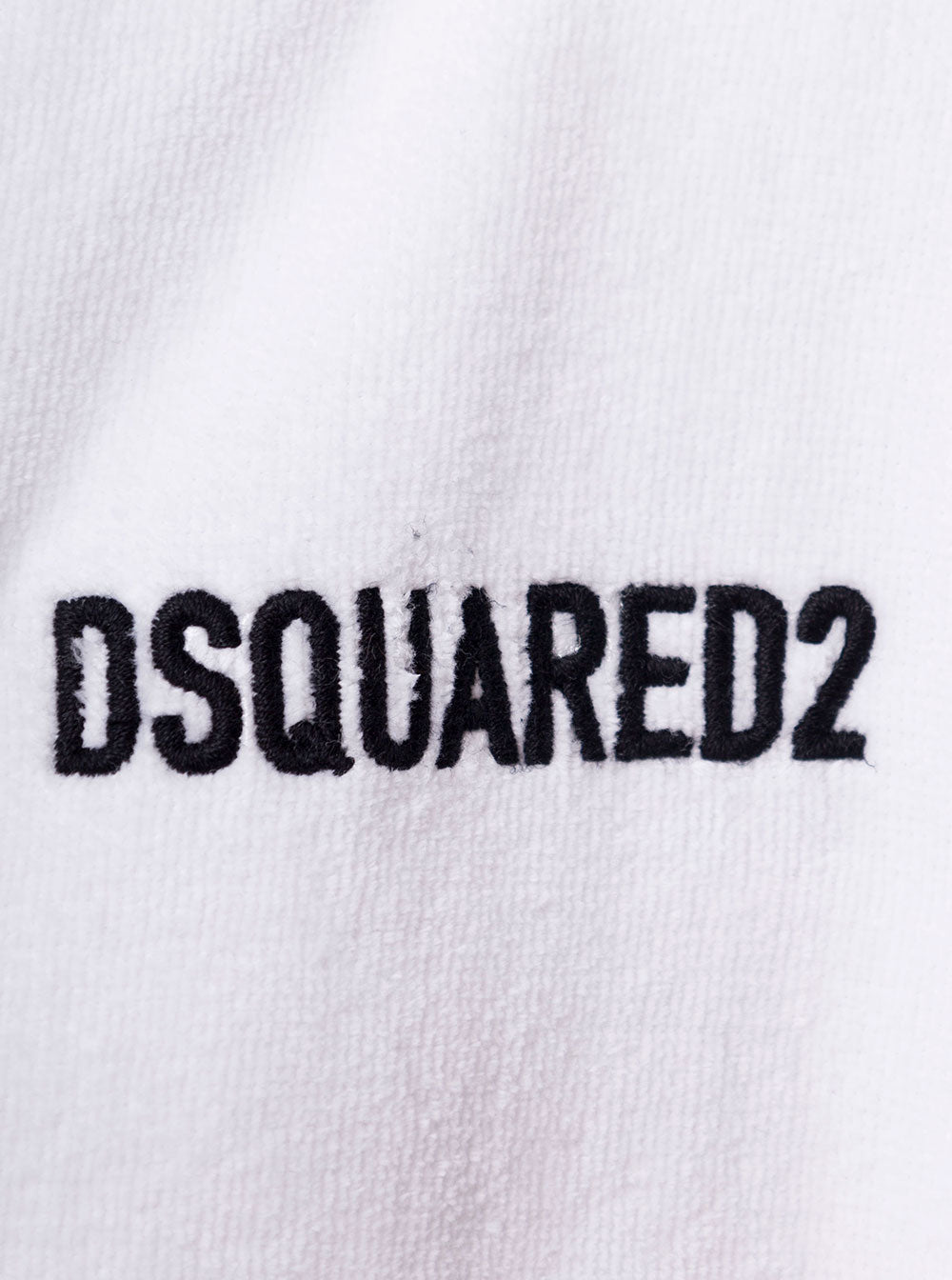 White Hooded Bathrobe With Embroidered Logo Cotton Bathrobes