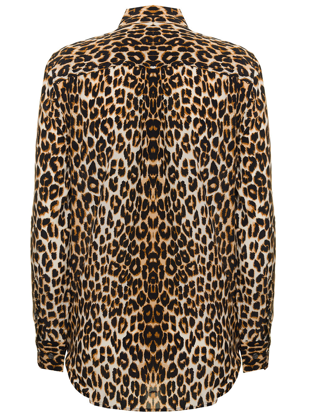 Equipment Womans Animalier Silk Shirt Brown And Blouses